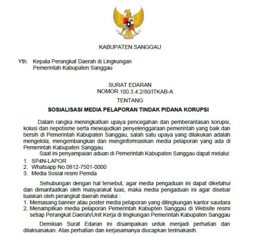 SOSIALISASI MEDIA PELAPORAN TINDAK PIDANA KORUPSI