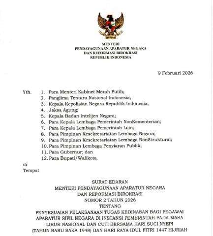 SE MENPANRB NO 2 TH 2026