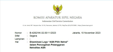 Diseminasi Logo “ASN Pilih Netral” dalam Pencegahan Pelanggaran Netralitas ASN